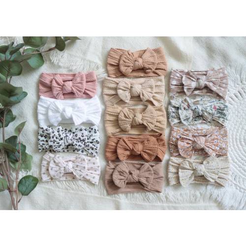 Nylon Baby Headbands | Boho | Neutral Colour | Accessories | Baby Hair Bows | Newborn | Toddler | Kids Hair Items | Floral