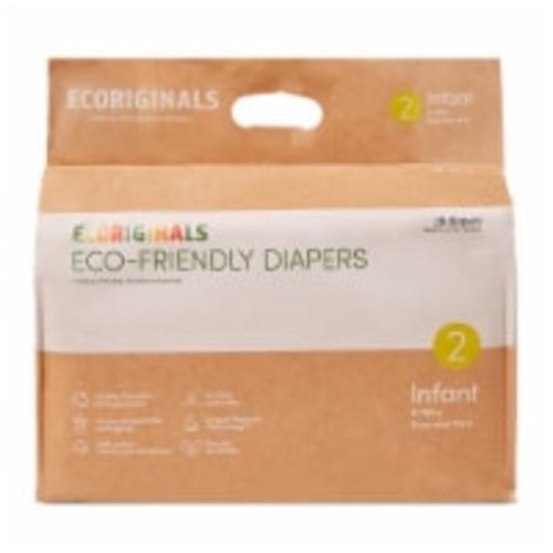 Ecoriginals Plant Based Baby Diapers | Infant Size 2 | 1 Pack, 28 Count, 28