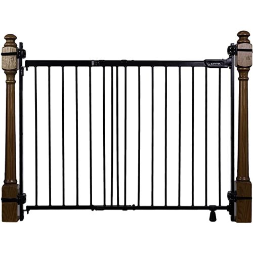 Summer Infant Metal Banister & Stair Safety Pet and Baby Gate,31'-46' Wide,32.5' Tall,Install Banister to Banister or Wall or Wall to Wall in Doorway or Stairway, Banister and Hardware Mounts-Black
