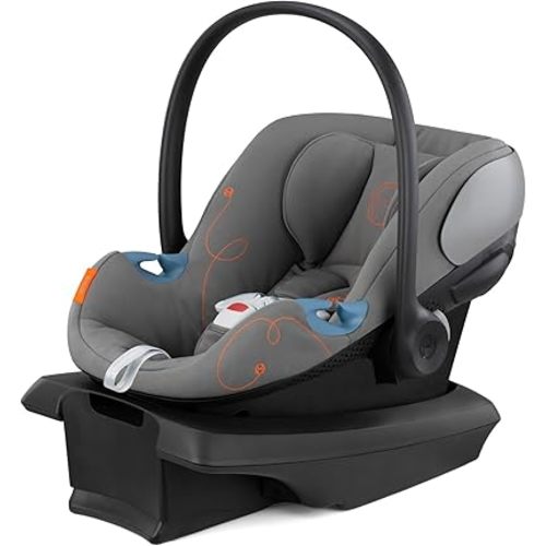 Cybex Aton G Infant Car Seat with Linear Side-Impact Protection, 11-Position Adjustable Headrest, in-Shell Ventilation, Easy-in Buckle and Secure Safelock Base, Lava Grey with Sensor Safe