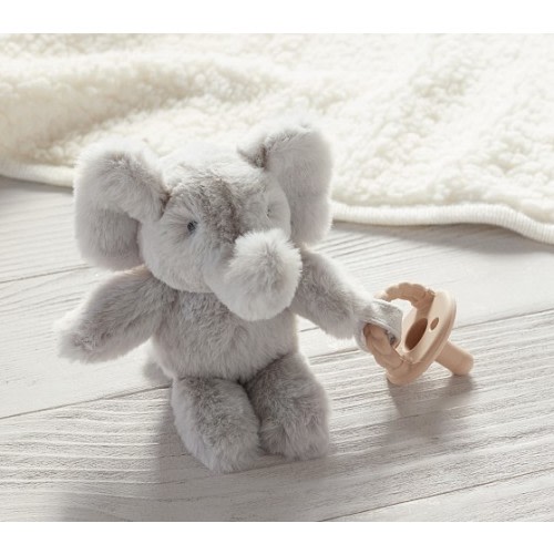 Elephant Critter Plush Pacifier Holder | Pottery Barn Kids