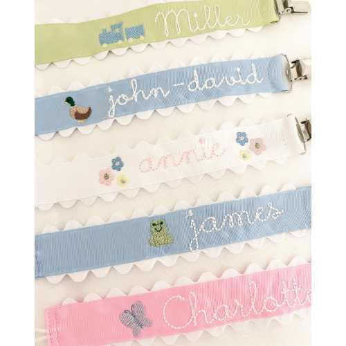 personalized ric rac paci clips