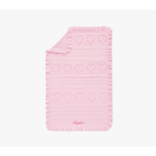 LoveShackFancy Textured Hearts Baby Blanket