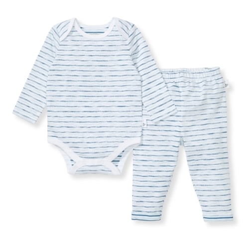 Slub Stripe Baby Neutral Bodysuit Set