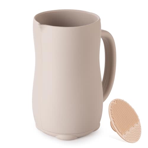 Baby Bath Rinse Cup, Bath Cup for rinsing Hair,The Silicone Material is Soft and Safe, a Good Choice for Baby Bath Products(Grey)