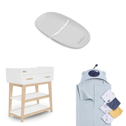 Evolur Baby Essentials Bundle – Diaper Changing Station, Waterproof Pad & Bath Time Gift Set