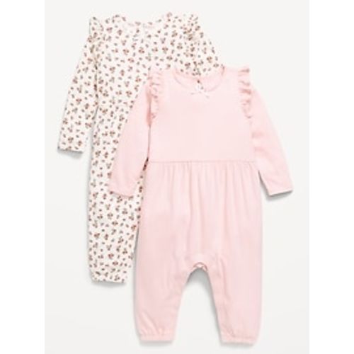Printed Long-Sleeve Ruffle-Trim One-Piece 2-Pack for Baby | Old Navy