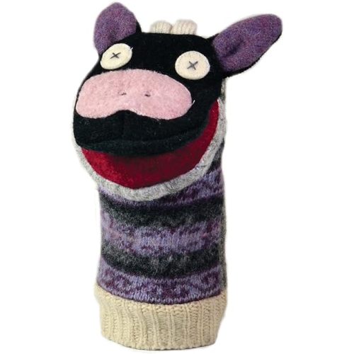 Cate & Levi - Hand Puppet - Premium Reclaimed Wool - Handmade in Canada - Machine Washable (Cow)