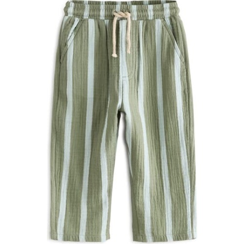 Kids' Stripe Cotton Drawstring Pants, 12-18M