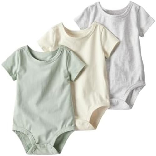 little planet by carter's Unisex 3-pack Short Sleeve Bodysuits Made With Organic Cotton