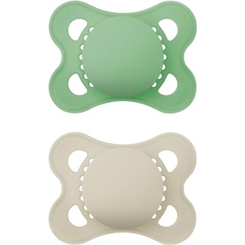 MAM Original Matte Baby Pacifier, Nipple Shape Helps Promote Healthy Oral Development, Sterilizer Case, 2 Pack, 0-6 Months, Unisex,2 Count (Pack of 1)