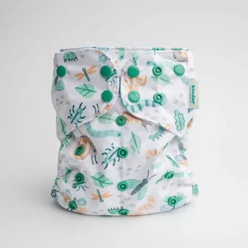 Animals and Insects: Essentials Pocket Cloth Diaper with Athletic Wicking Jersey, Grows with your Baby