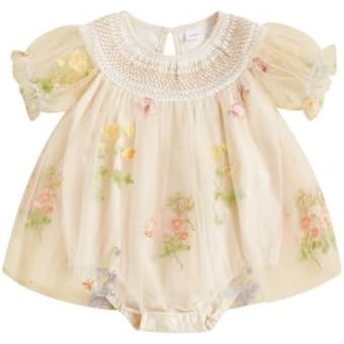 Baby Girls Tulle Tutu Dress Party Holiday Princess Dresses Infant Toddler Embroidery Flower Fairy Romper Dress