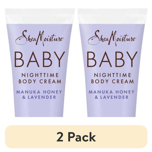 (2 pack) SheaMoisture Baby Nighttime Body Cream Manuka Honey & Lavender, 8 oz