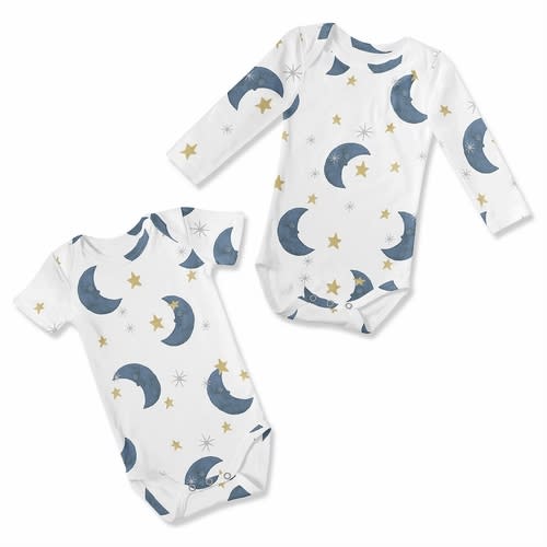 Moon Bear Collection 0-6M Baby Clothes Bodysuits - 2 Pack Set