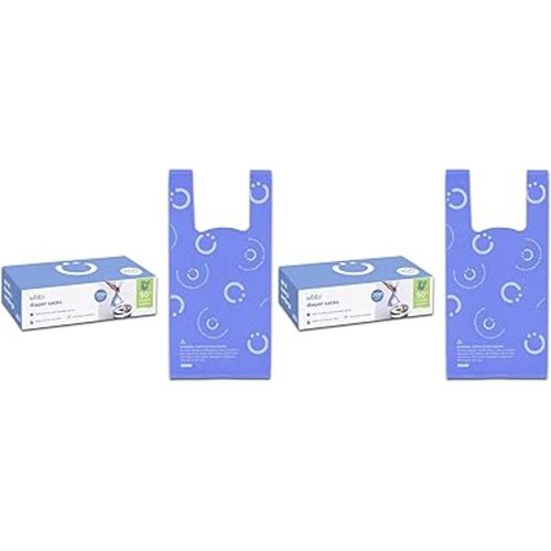 Ubbi Disposable Diaper Sacks, Lavender Scented, Easy-To-Tie Tabs, Diaper Disposal or Pet Waste Bags, 200 Count (Pack of 2)