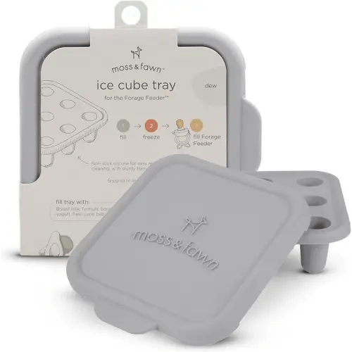 Ice Cube Tray, Forage Feeder Freezer Mold for Breast Milk, Formula, Bone Broth, Purees, and Baby Food - Dew