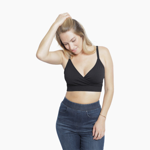 Ingrid and Isabel Cooling Crossover Nursing Bra - Black, M