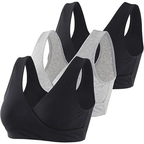 Women's Cotton Wireless Sleep Bra for Nursing and Maternity
