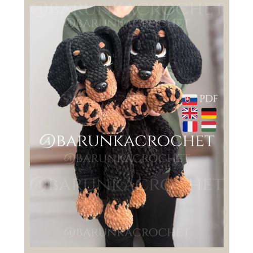 Crochet Puppy Lovey PATTERN PDF - Crochet Dachshund pattern- Crochet Dog Lovey - Crochet Dachshund Plush - Crochet Dog Plush - Dog Tutorial