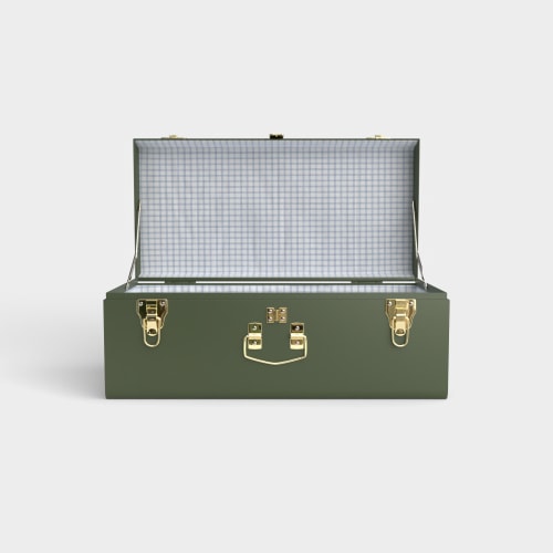Petite Trunk - Green - Picnic in Blue / Embroidery