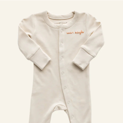HAND-STITCHED WAR EAGLE FOOTIE | bornbaby