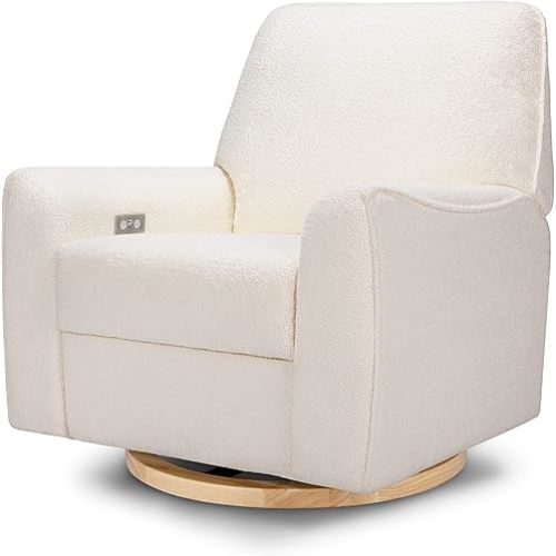 Nursery Works for Babyletto, Sunday Power Recliner and Swivel Glider in Chantilly Sherpa, Greenguard Gold Certified and CertiPUR-US® Certified