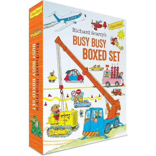 Richard Scarry's Busy Busy Boxed Set: Busy Busy Airport; Busy Busy Cars and Trucks; Busy Busy Construction Site; Busy Busy Farm (Richard Scarry's BUSY BUSY Board Books)