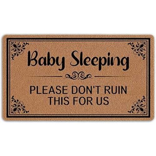 Baby Sleeping Please Don't Ruin This for US 30"x17" Holiday Monogram Welcome Front Door Mats for Entrance Way Outdoors Holiday Funny Welcome Mats Indoor with Rubber Backing
