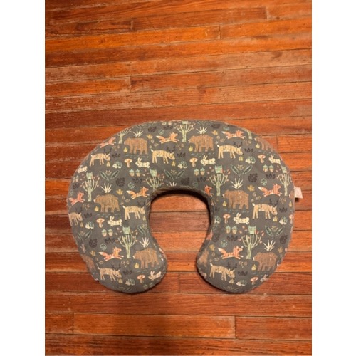Boppy Nursing Pillow in Gray with Woodland Animal Print