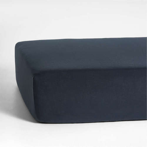 Supersoft Midnight Navy Blue Organic Cotton Gauze Baby Crib Fitted Sheet