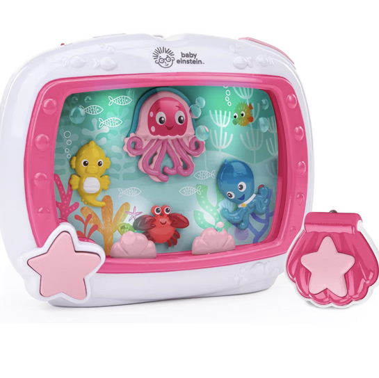 Baby Einstein Sea Dreams Soother Musical Crib Toy and Sound Machine, Pink, Newborn and up