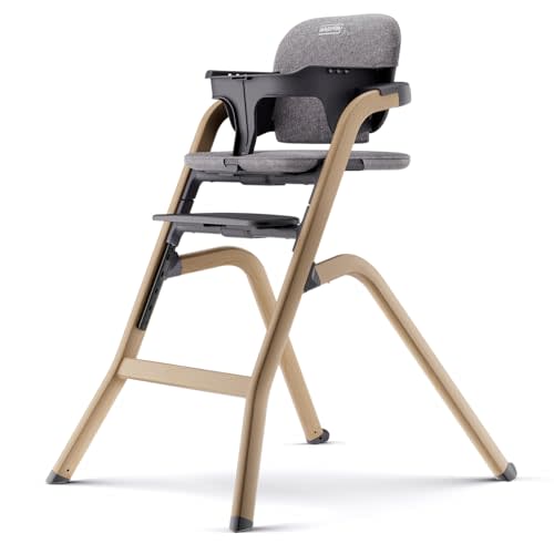 HARPPA Caspio High Chair, Baby High Chair with Removable Tray and Cushion, 6-Level Adjustable Seat & Footrest, All-in-One High Chair for Babies & Toddlers or as a Dining Chair, Woodgrain Gray