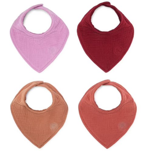 Parker Baby Co. Pebble Muslin Bandana Drool Bibs 4 Pack