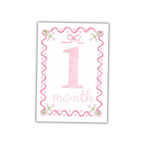 Girls Milestone Cards- Wavy Floral Monthly Cards