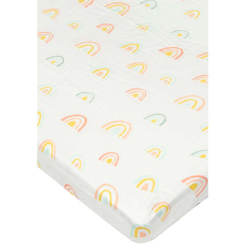 Loulou Lollipop Fitted Crib Sheet - Pastel Rainbow