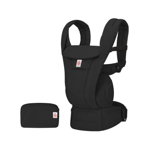Ergobaby Omni Deluxe Cotton All-in-One Baby Carrier - Onyx Black: Buckle Closure, Adjustable Harness, Infant Head Support