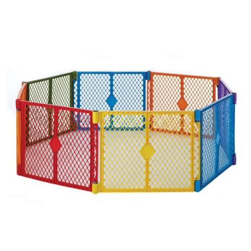 Toddleroo by North States Superyard Colorplay 8 Panel Freestanding Gate