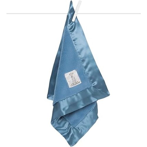 Little Giraffe Baby Blanket - Luxe Soft Blanket with Satin Trim - Baby Stroller Blanket - Newborn Baby Essentials & Baby Gifts - 17" x 17" - Cornflower