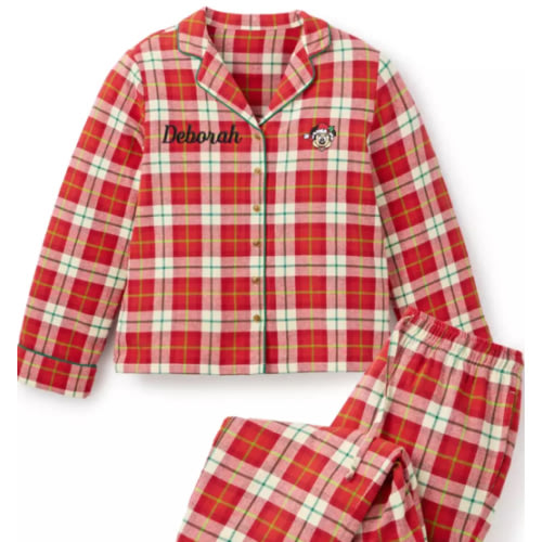 Santa Minnie Mouse Plaid Holiday Sleep Set for Women