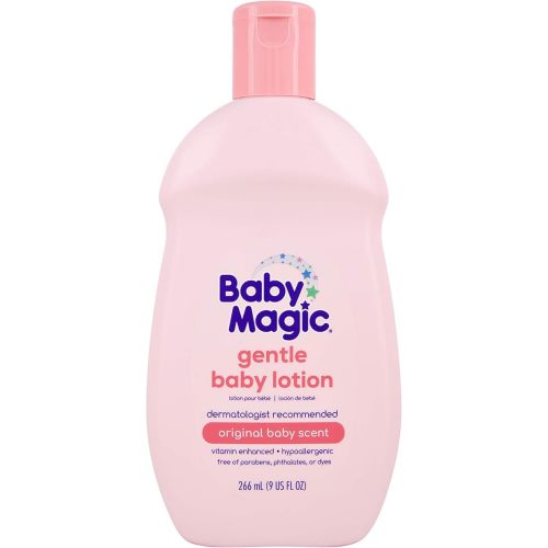 Baby Magic Gentle Baby Lotion 9oz Vitamins & Aloe Free of Parabens, Phthalates, Sulfates and Dyes, Camellia Oil & Marshmallow Root, 9oz (Pack of 1)