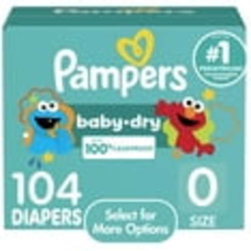 Pampers Baby-Dry Hypoallergenic Newborn Diapers, Leakproof with Wetness Indicator, 104 Count