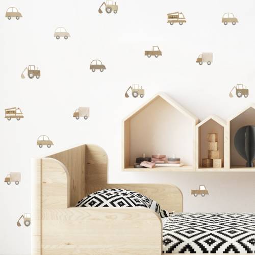 Cars Wall Decals watercolor removable reusable fabric wall decals, transport wall stickers for Kids Room Decal, kids wall stickers