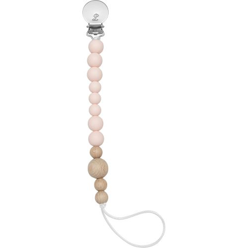 Loulou Lollipop Silicone Soother Pacifier Clip Binky Holder for Newborn and Baby - Color Block (Pink Quartz)