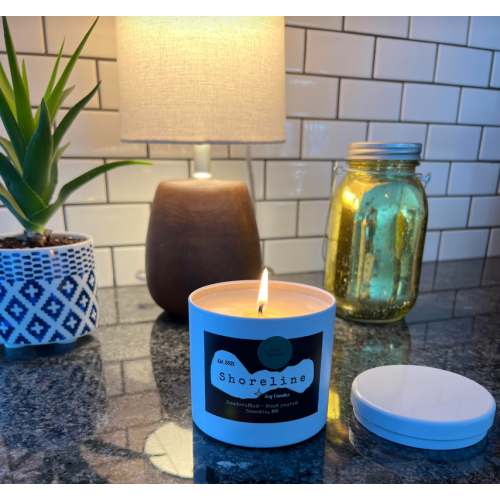 14 oz soy candle Amber Jar | Shoreline Goods MN