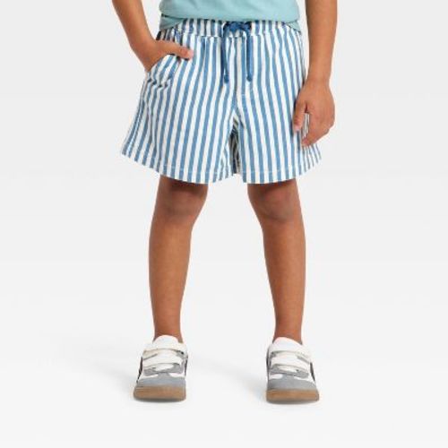 Toddler Boys' Pull-On Textured Striped Shorts - Cat & Jack™ Blue 12M