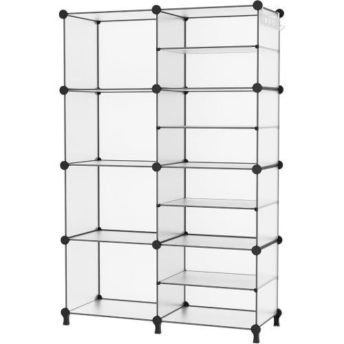 AWTATOS Closet Organizer 8 Cube Storage Shelves, Grey