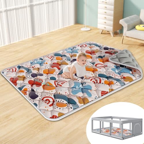 Fshibila Baby Play Mat, 74" × 50“ Baby Play Mat for Playpen, Baby Playmat for Floor, Thick Ultra Soft Play Mat for Babies and Toddlers Infants Playing or Crawling.