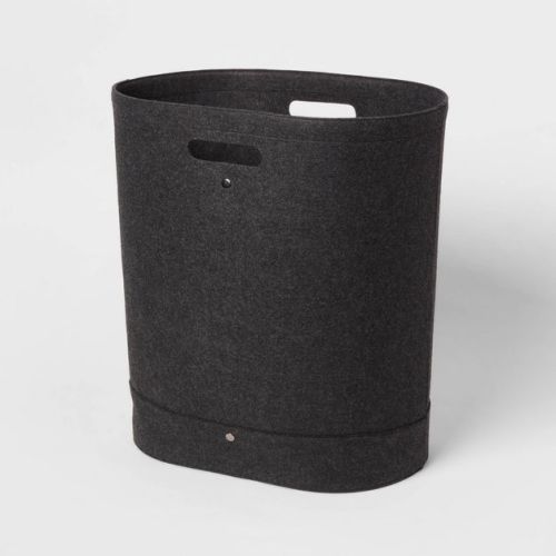Felt Double Hamper Charcoal - Brightroom™: Polyester, 6000 Volume, Adjustable, Open-top, No Assembly Required