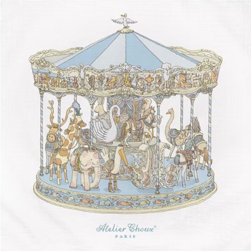 Atelier Choux Paris Baby Organic Cotton Carousel Swaddle Blanket